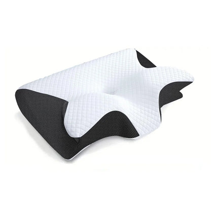 1 Stück Nackenstützkissen aus Memory-Schaum, 2-in-1 ergonomisches orthopädisches Konturkissen gegen Nackenschmerzen, konturiertes Stützkissen, Nackenkissen