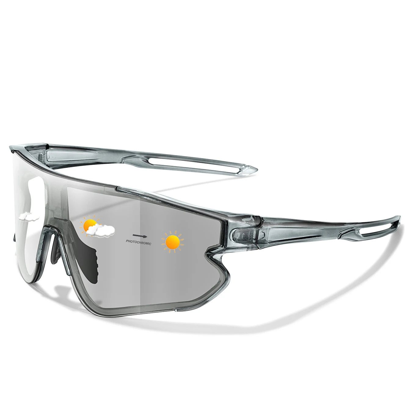 Men Women Photochromic Motorcycle Glasses Outdoor Sports Big Frame Windproof Cycling Running Hiking Goggles