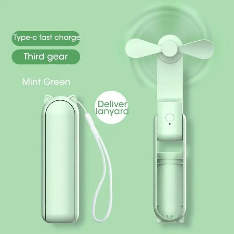 Portable Mini Handheld Fan USB Rechargeable Adjustable Foldable Handheld Fan Suitable for Women, Travel, Outdoor Use Gift