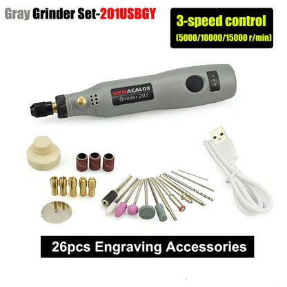 Toolour Cordless Rotary Tool Kit 26 Accessories 3-Speed Adjust Power Rotary Tools 5V 2A Electric Carving Pen for DIY Projects