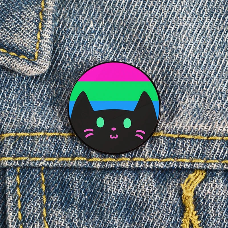 Lapel teacher tote Bag backpacks Badge Cartoon gift Pines Brooch for women Non Binary Pride cat Pins Custom cute Pines Shirt