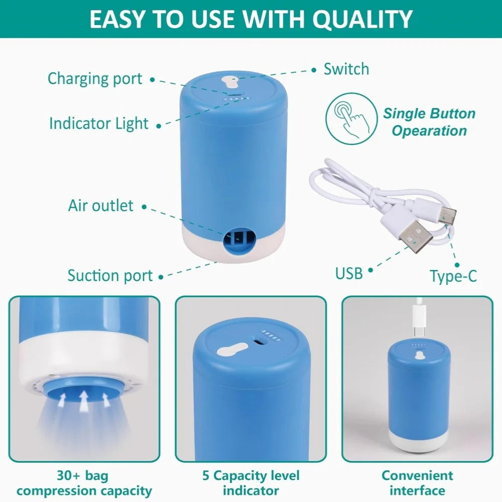 Vacuum Storage Bags Electric Pump Vacuum Seal Space Saver Bags Clothing Vaccum Bag Vacuum Compression Space Saving Storage Bag