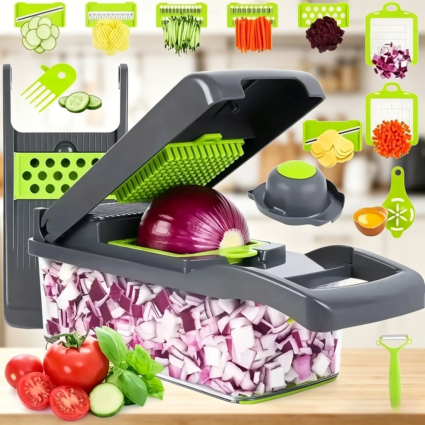 Multifunctional Vegetable Chopper With Handle 14/16 in 1 Kitchen Slicer Dicer Grater Food Cutting Cocina Gadget