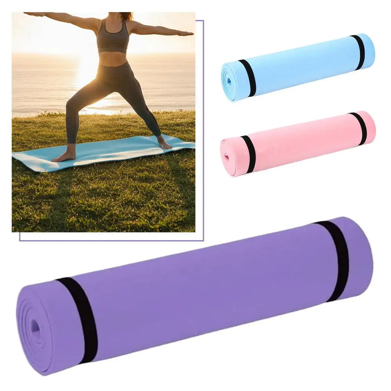 6mm Yoga Mat Non Slip Outdoor Lightweight Portable Fitness Exercise Pad Extra Thick Cushion Workout Mat For Travel Pilates