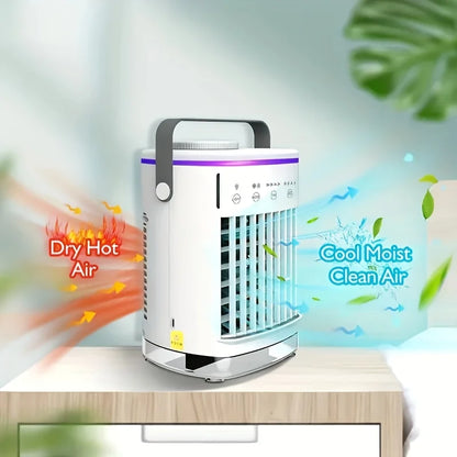 Portable USB Fan, Summer Cooling Fan, Personal Evaporative Cooler with 4 Wind Speeds, Mini Desktop Fan, Small Desktop