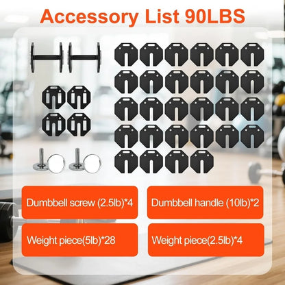 Adjustable Dumbbell Sets, Each 50LB Pairs Durable Steel Build, Free Weights Dumbbells Set of 2, Customized