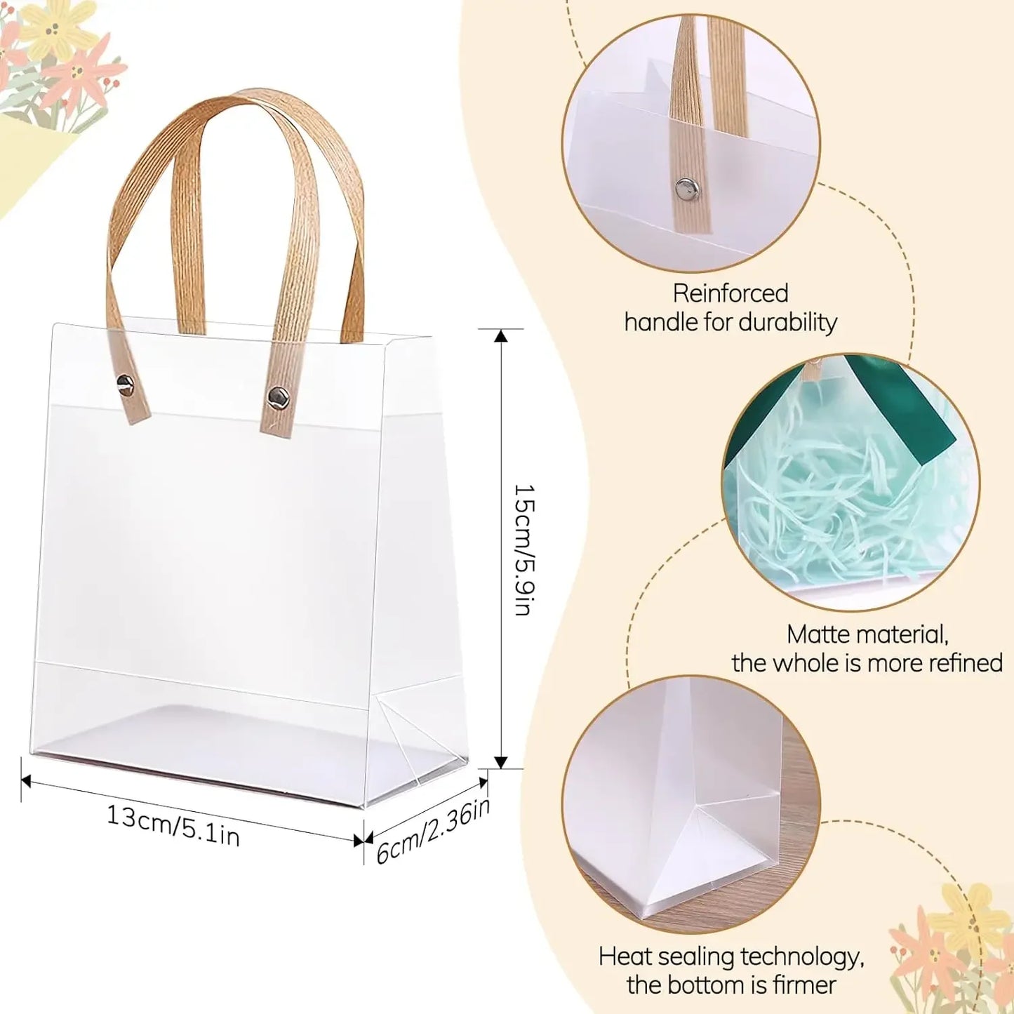 10/20PCS Holiday gift bag Eco-friendly Companion Gift Candy Bagholiday gift Birthday gift bag, anniversaries，Frosted Tote Bag