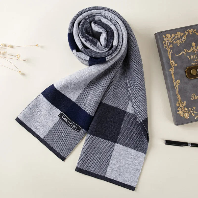 High Quality Wool Men Scarf Autumn Winter Classic Business Thermal Muffler Male Soft Korean Version Long Thick Warm Shawl No Box