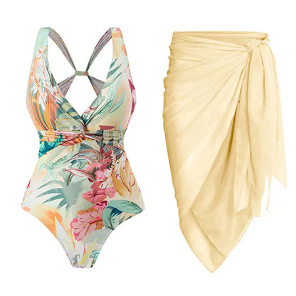 2023 New Arrival Push Up Women Bikini Set Floral Printed Ruffle Bikinis Strappy Bandage Swimwear Brazilian Biquini Bathing Suit