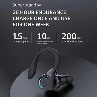 Single Ear Earbuds Call Noise Cancelling Sports Wireless Business Headphones Bluetooth Headset Long Usage Time