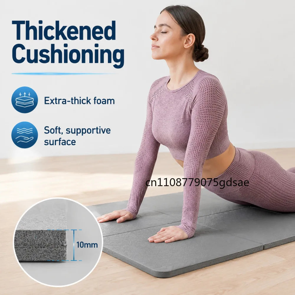 Foldable Yoga Mat Mute Eco Friendly Folding Travel Fitness Exercise Double Sided Non-Slip For Pilates & Floor Workouts Dance