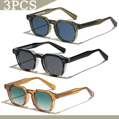 1/2/3 Pcs Wholesale New Square Retro Sunglasses Men Fashion Punk Sun Glasses Women Travel Eyewear Lunette De Soleil Femme UV400