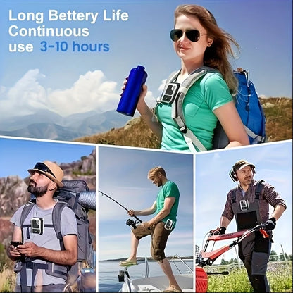 Waist Clip Fan Personal Belt Clip Fan Mini Portable Wearable Hanging Neck Fan for Outdoor Works Hiking Camping USB Rechargeable