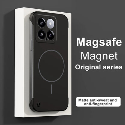 For Magsafe Frameless Magnetic Wireless Charging Phone Case For XIAOMI 14 13 13T 12 12X 11 15S 15 Pro Ultra Slim Hard Back Cover
