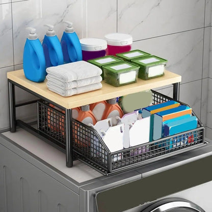 Kitchen Rack 2-Tier Vertical Organizer Rack Household Organizer Shelves for Pantry Kitchen Bathroom Garage Shower Bar Apartment