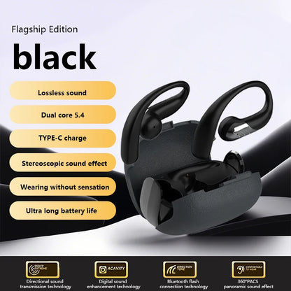 Wireless Earbuds Bluetooth 5.4 Touch Control Ear Clip Earphones for iPhone Dual-Connection HIFI Headphones High Sound Quality