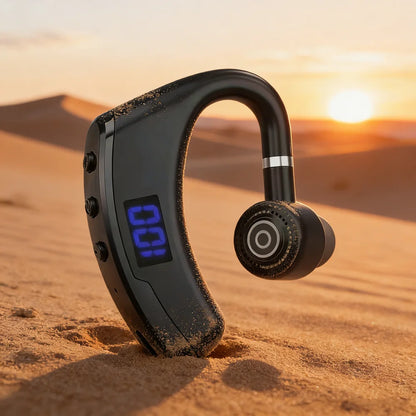 Digital Display Headset Headphone Handsfrees Wireless Ear Hook Earphone Noise Reductions and Sweat Proof for all smartphones