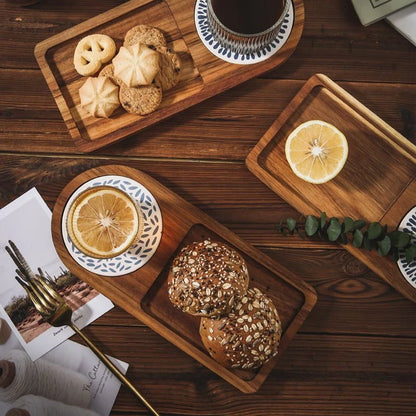 Coffee Tray Wood Plate Breakfast Tray For Serving Food Hospitality Coffeeware Teaware Decoration Table Decoration Accessories
