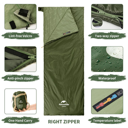 NaturehikeLW180 Sleeping Bag Ultralight Portable Sleeping Bag Spring Summer Sleeping Bag Outdoor Hiking Camping Travel Equipment