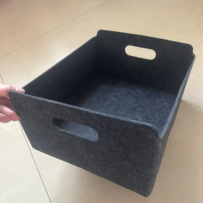 Felt Storage Boxes with Handles - Organizer Baskets for Kitchen, Bedroom, Desk, or Office - Shelf Baskets|Durable Fabric Baskets