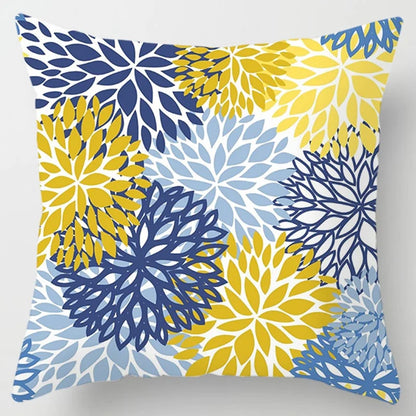 Modern Simple Yellow Flower Pillowcase Home Sofa  Lumbar   Cushion  Pillow