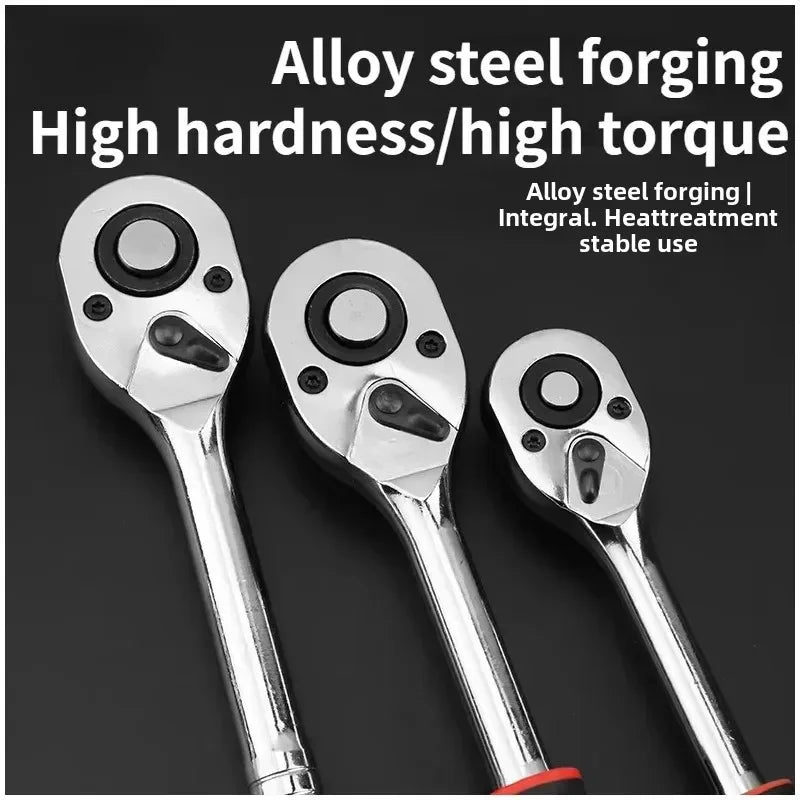 24 Teeth 1/4" 3/8" Inch Torque and Ratchet Wrench Quick-release Reversible Professional Heavy Duty Ratchet Hand Tools Car Tools
