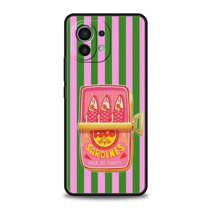 Phone Case Cover for Xiaomi Mi 17 15 14 13 12 11 Ultra 15T 14T 13T 12T 11T Pro Lite 5G Soft TPU Capas Funny Fish Sardines Laser