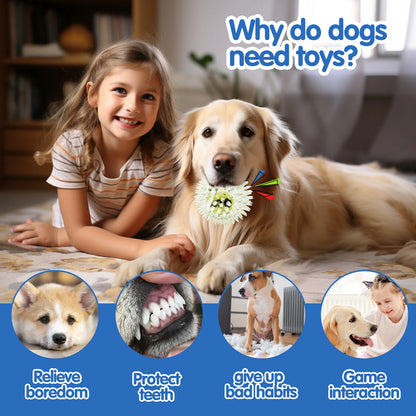 Pet Dog Toy, Rubber Tennis Ball, Prick Ball, Squeaking, Grinding Teeth, Relieving Boredom, Accompanying Various Dogs of All Size