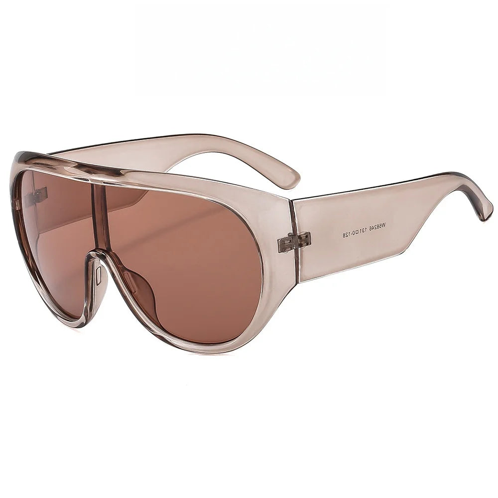 New Fashonable Oversized One-piece Luxury Sunglasses For Women Men Big Goggles Sports Sun Glasses Trendy Shades UV400 Eyewear