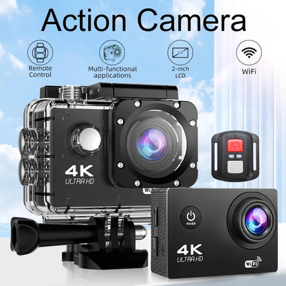 5K Dual-Screen Action Camera With WiFi Direct Connection Autofocus Waterproof Shooting LED Touchscreen And Remote Control Design