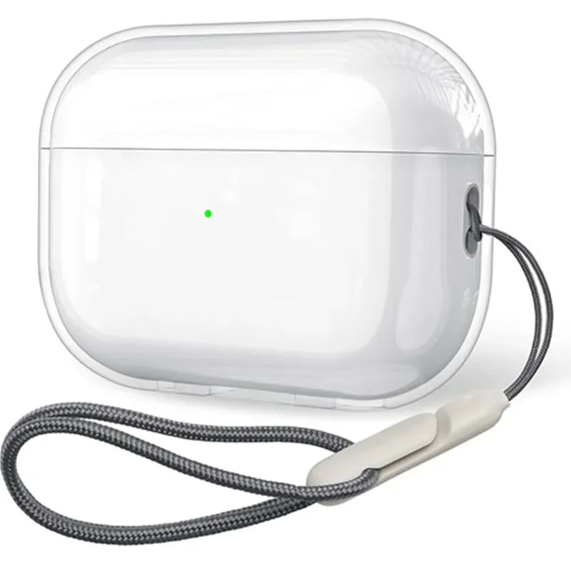 Transparente, weiche TPU-Kopfhörerhülle mit Trageschlaufe für AirPods Pro 2, 3 (2. Generation), AirPods 4, 3, 1 (3. Generation, 2024) – Zubehör