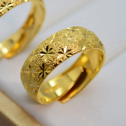Fashion 14K Gold Ring for Men Women Wedding Engagement Fine Jewelry Luxury Gypsophila Ring Not Fade Fine Jewelry Gifts