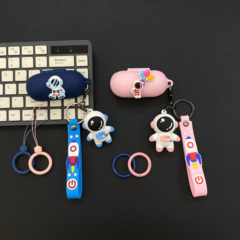 Cute Astronuat Earphone Cover for Sony WF-C500 Case with Hook Wireless Headphone Box Bag Silicone Case For Sony WF C700N