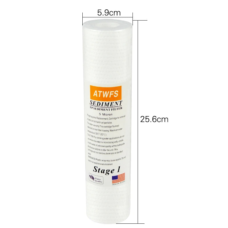 Water Purifier Filter 5 Micron 4 x 10" ppf Filter Sediment Water Filter Cartridge (4 pcs) Aquarium pre-filters