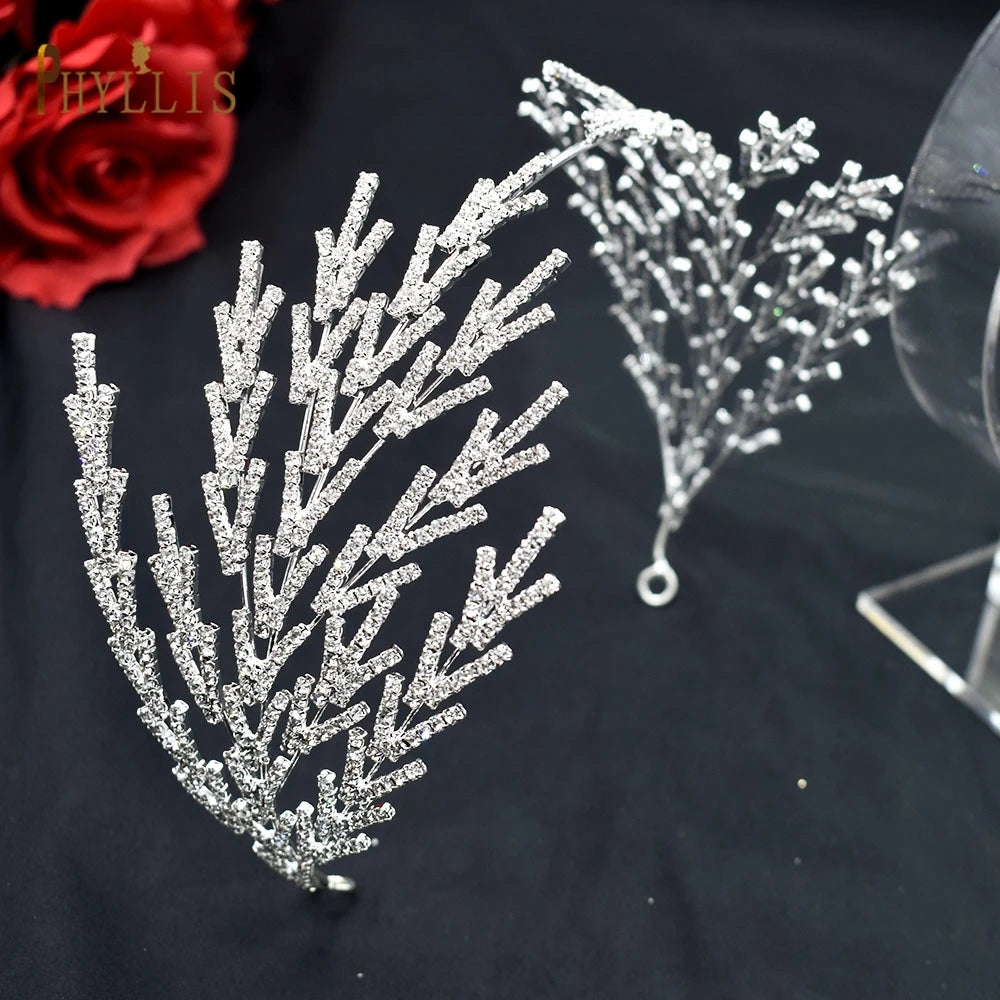 A115 Sparkling Wedding Tiara Zircon Hair Band Hair Accessories Crystal Bridal Headwear Pearl Head Hoop Beaded Bridal Hair Piece