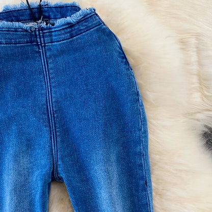 Fashion Women's Jeans 2025 Autumn New High Waist Slimming Tight-breasted Raw Edge Stretch Flared Trousers Korean Women Clothing