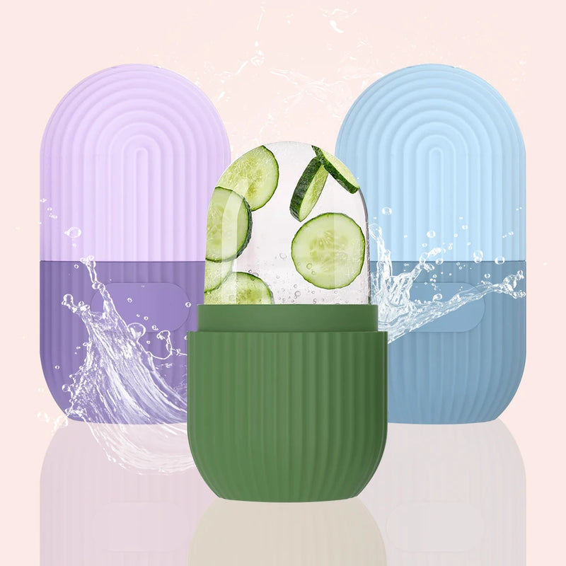 Reusable Silicone Face Ice Mask Mold for Cooling Puffy Eyes Soothing Skin Care Beauty Tool DIY Skincare Soft Flexible Freezer Sa