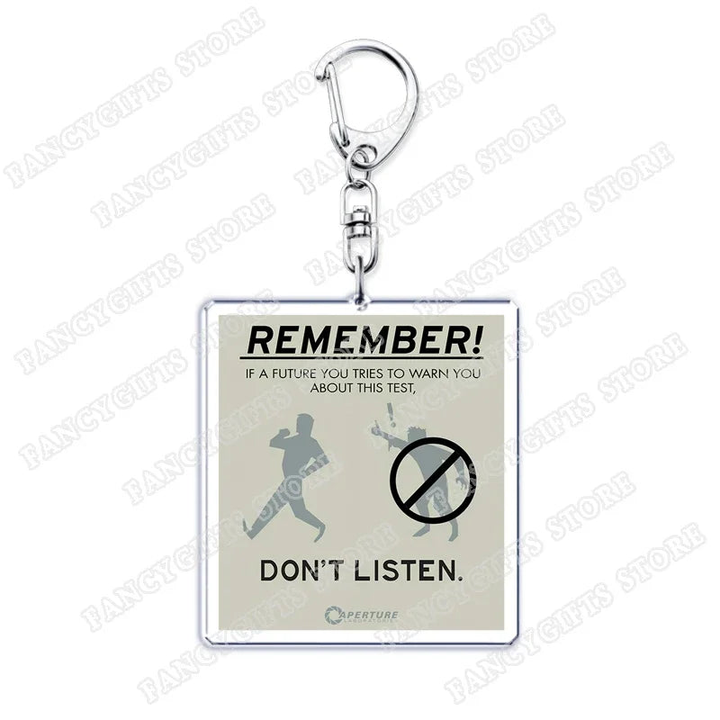 Trending Video Game Keychains for Accessories Bag Glados Aperture Laboratories Science Keyrings Jewelry Gamer Fans Gaming Gifts