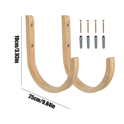2pcs Yoga Mat Organizer Wooden with Screws Yoga Accessories Exercise Mat Rack for Home Indoor Workout Equipment Resistance