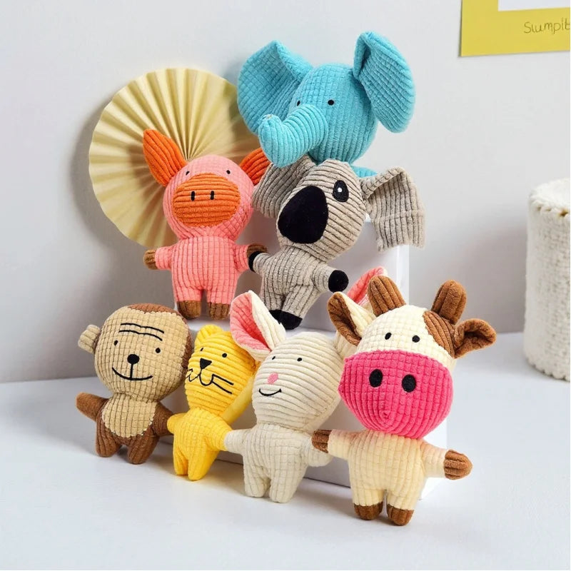 Pet Supplies: Durable Chew-Resistant Corn Plush Toys for Cats and Dogs, with Sound and Various Cartoon Designs