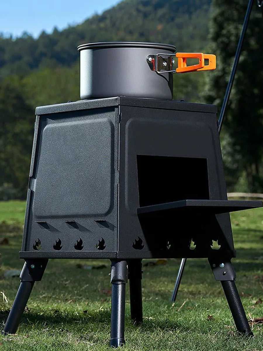 Factory Wholesale Portable Foldable Outdoor Camping Grill Detachable Wood Stove for Charcoal Cooking for Outdoor Adventures