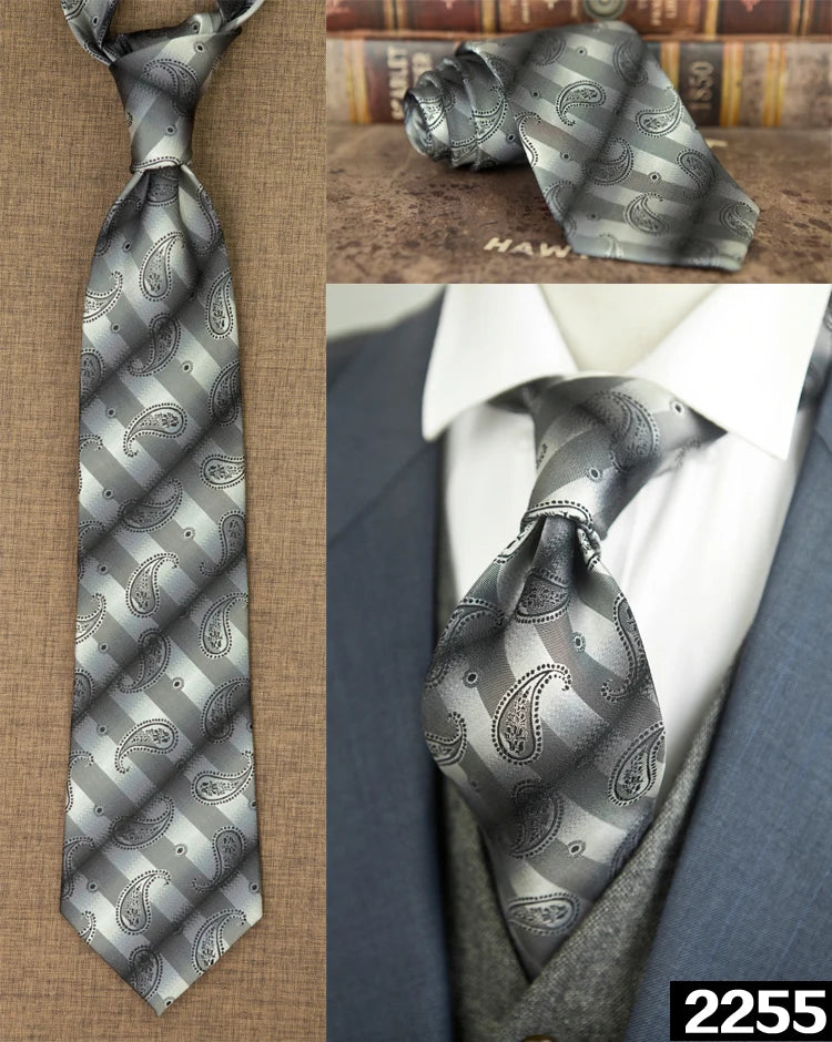 Ties Unusual Pattern Checked Abstract Polka Dots Stripes 100% Silk Jacquard Woven Fashion Brand New Casual Formal Party