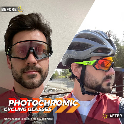 Kapvoe Photochromic Red Blue Cycling Glasses Men Women Bike Riding Sunglasses Bicycle Hiking Running Goggles Driving Eyewear