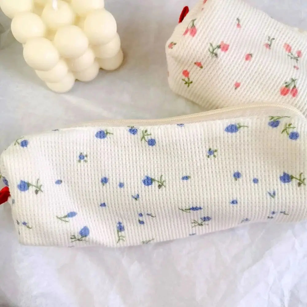 Office Supplies Simple Stationery Pen Box Makeup Bag Pen Holder Pencil Bag Small Flowers Storage Bags Pencil Cases