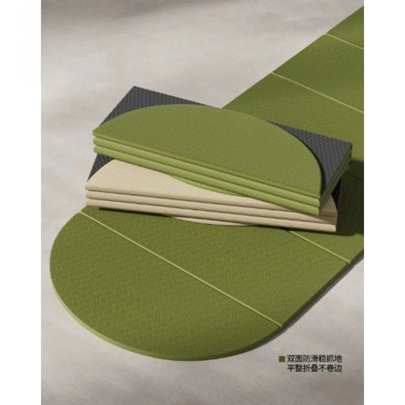 Foldable Extra Thick 10mm Yoga Mat 190x66cm, Non-Slip Noise Reduction Fitness Mat for Home Gym, Anti-Sweat Exercise Cushion