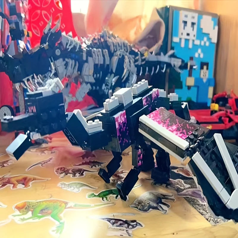 246pcs black pixel dragon movie model, assembled educational building blocks, Halloween gift, Christmas gift, birthday gift