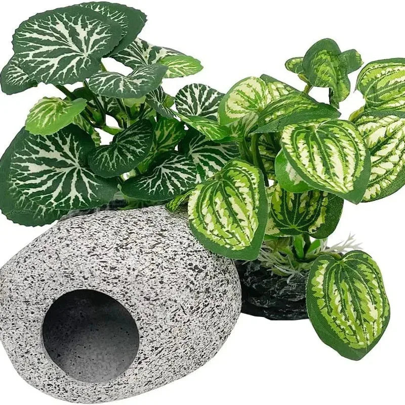 Aquarium Ornaments Simulation Plants Fish Tank Landscaping Decorations Plastic Water Plants Flowers Trees Rocks Accessories