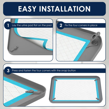 Pet Pee Pad Holder Silicone Dog Urine Pad Holder with Corner Snaps Leak Proof Puppy Pee Tray Mat Dog Training Mat Pet Supplies