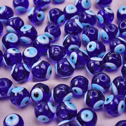 10/20/30pcs 10x10mm round beads loose evil eye spacing glass beads used for jewelry making crafts DIY bracelet accessories bulk