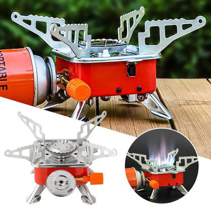 1pcs Camping Gas Stove Portable Folding Outdoor Backpacking Stove Tourist Equipment For Cooking Hiking Picnic